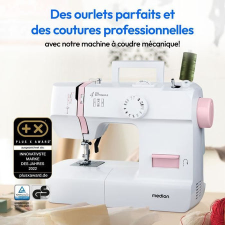 Macchina da cucire - MEDION - SM 70 - 71W - 12 punti - 700 giri/min - LED - Rosa