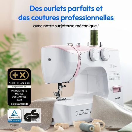 Macchina da cucire - MEDION - SM 60 - 62W - 24 punti + punti doppi - 700 giri/min - LED - Rosa