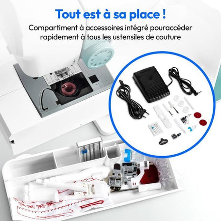 Macchina da cucire digitale - MEDION - SD 36 - 38W - 270 punti - 700 giri/min - LED - Turchese