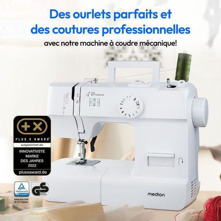 Macchina da cucire - MEDION - SM 70 - 71W - 12 punti - 700 giri/min - LED - Bianco