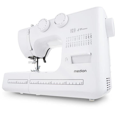 Macchina da cucire - MEDION - SM 60 - 62W - 24 punti + punti doppi - 700 giri/min - LED - Bianco