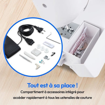 Macchina da cucire - MEDION - SM 60 - 62W - 24 punti + punti doppi - 700 giri/min - LED - Bianco