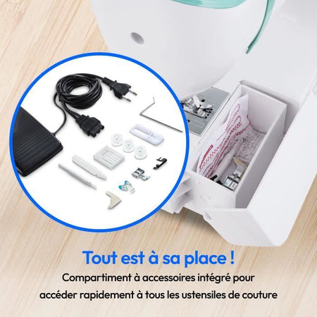 Macchina da cucire - MEDION - SM 60 - 62W - 24 punti + punti doppi - 700 giri/min - LED - Turchese