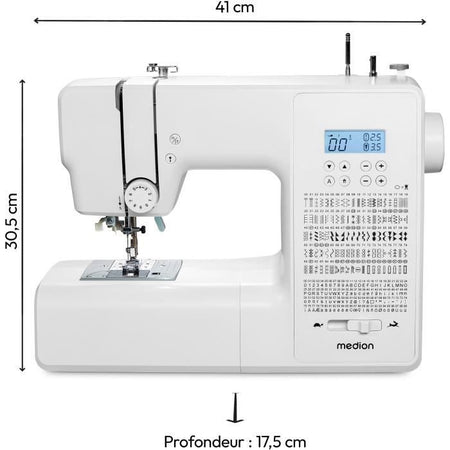 Macchina da cucire digitale - MEDION - SD 36 - 38W - 270 punti - 700 giri/min - LED - Bianco