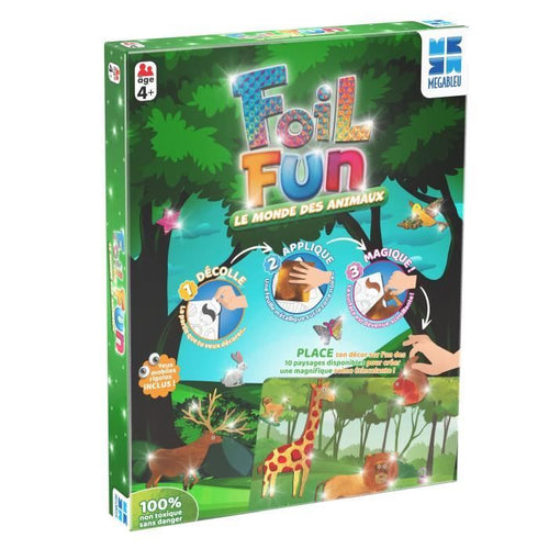 Attività creativa - MEGABLEU - Foil Fun - Animal Kingdom - opere magiche facili da realizzare