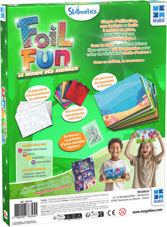 Attività creativa - MEGABLEU - Foil Fun - Animal Kingdom - opere magiche facili da realizzare