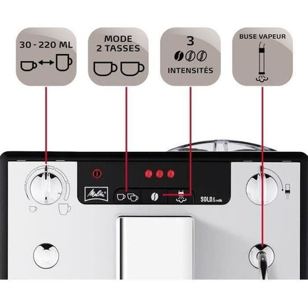 Melitta Caffeo Solo & Milk E 953-102 con molinillo integrado Plata