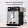 MELITTA F230-101 - Cafetera Purista - Espresso automático con molinillo de granos - 1450W - Tanque de agua 1,2L - Plata