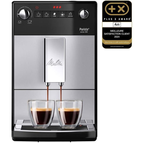 MELITTA F230-101 - Cafetera Purista - Espresso automático con molinillo de granos - 1450W - Tanque de agua 1,2L - Plata