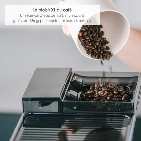 Macchina da caffè - MELITTA - Avanza F270-100 - Serbatoio acqua 1,5 L - Serbatoio chicchi 250 g - 1450 W - Grigio titanio