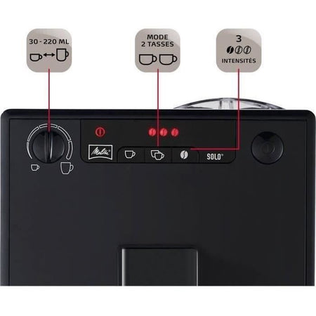 MELITTA E950-222 Macchina per caffè espresso automatica con macinacaffè Solo Caffeo - Nero puro