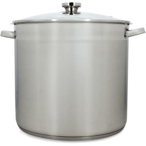 Pentola con coperchio - MENASTYL - 4615451 - Acciaio inox - 17 litri - 32 cm - Adatta a tutti i piani cottura, anche a induzione