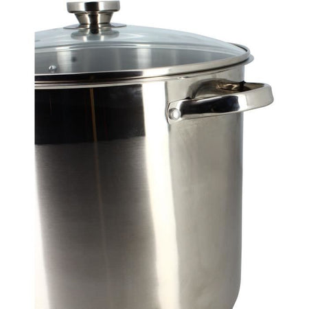 Pentola con coperchio - MENASTYL - 4615451 - Acciaio inox - 17 litri - 32 cm - Adatta a tutti i piani cottura, anche a induzione