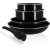 Set di pentole - Induzione - MENASTYL - 6020437 - Alluminio antiaderente - 5 pezzi - Manico rimovibile - Nero