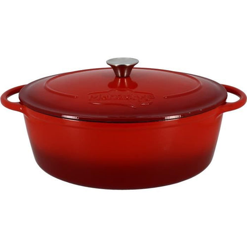 Casseruola - MENASTYL - 6020103 - Ovale - Ghisa smaltata - Rossa - 9 litri