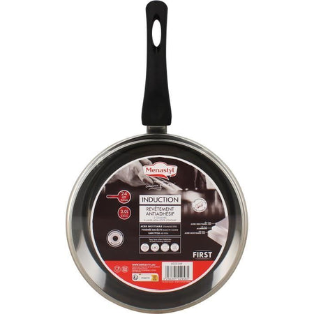 Padella per saltare - MENASTYL - 6020248 - Acciaio inox - 28 cm - Adatta a tutti i piani cottura, anche a induzione