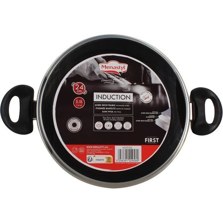 Forno olandese - MENASTYL - 6020256 - Acciaio inossidabile - 24 cm - Adatto a tutti i piani cottura, inclusa l'induzione