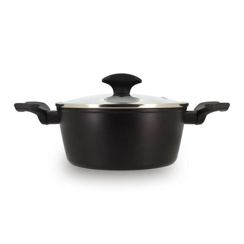 Forno olandese - MENASTYL - 6020646 - Alluminio forgiato - 20 cm - Nero - Adatto a tutti i piani cottura, inclusa l'induzione