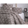 Completo letto - 1 copripiumino 220 x 240 cm + 2 federe 60 x 60 cm - 65% cotone, 35% poliestere - Marrone