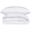 Completo letto - 1 copripiumino 220 x 240 cm + 2 federe 60 x 60 cm - 100% raso di cotone - Bianco