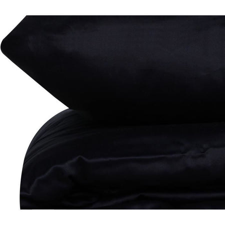 Completo letto - 1 copripiumino 220 x 240 cm + 2 federe 60 x 60 cm - 100% raso di cotone - Blu
