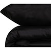 Completo letto - 1 copripiumino 220 x 240 cm + 2 federe 60 x 60 cm - 100% raso di cotone - Nero