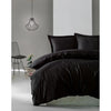 Completo letto - 1 copripiumino 220 x 240 cm + 2 federe 60 x 60 cm - 100% raso di cotone - Nero