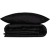 Completo letto - 1 copripiumino 220 x 240 cm + 2 federe 60 x 60 cm - 100% raso di cotone - Nero