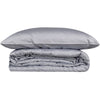 Completo letto - 1 copripiumino 220 x 240 cm + 2 federe 60 x 60 cm - 100% raso di cotone - Grigio