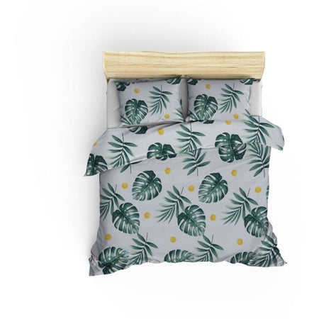 Completo letto - 1 copripiumino 220 x 240 cm + 2 federe 60 x 60 cm - 65% cotone, 35% poliestere - Verde