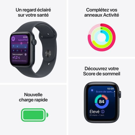 Apple Watch SE 3 GPS + Cellular - 44 mm - Cassa in alluminio Midnight - Cinturino Sport Midnight - S/M
