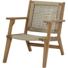 Poltroncina bassa in legno FSC Acacia e resina intrecciata - 1 persona - Merida - Verde oliva