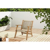 Poltroncina bassa in legno FSC Acacia e resina intrecciata - 1 persona - Merida - Verde oliva