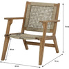 Poltroncina bassa in legno FSC Acacia e resina intrecciata - 1 persona - Merida - Verde oliva