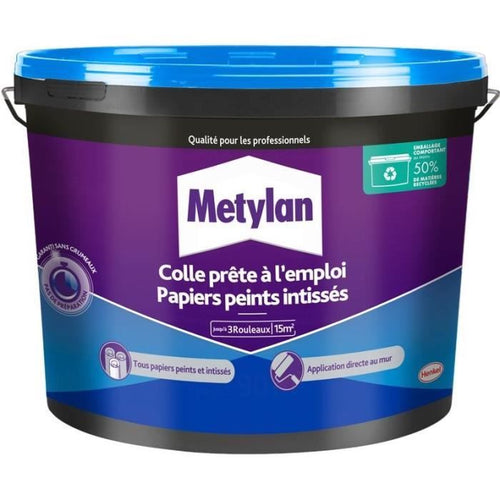 Colla per carta da parati - METYLAN - 2977274 - Tessuto non tessuto - Secchio - 2,25 kg