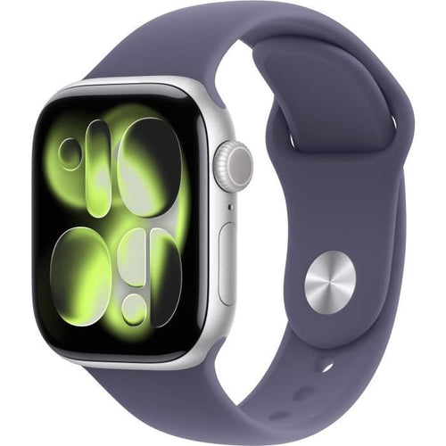 Apple Watch Series 11 GPS - 42 mm - Cassa in alluminio argento - Cinturino Sport viola nebbia - S/M