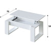 Tavolino alzabile - Melaminico bianco - L 105 x P 55 x H 45 cm NOVA