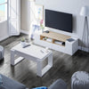 Tavolino alzabile - Melaminico bianco - L 105 x P 55 x H 45 cm NOVA