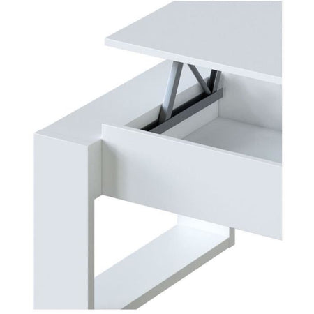 Tavolino alzabile - Melaminico bianco - L 105 x P 55 x H 45 cm NOVA