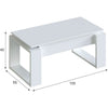 Tavolino alzabile - Melaminico bianco - L 105 x P 55 x H 45 cm NOVA