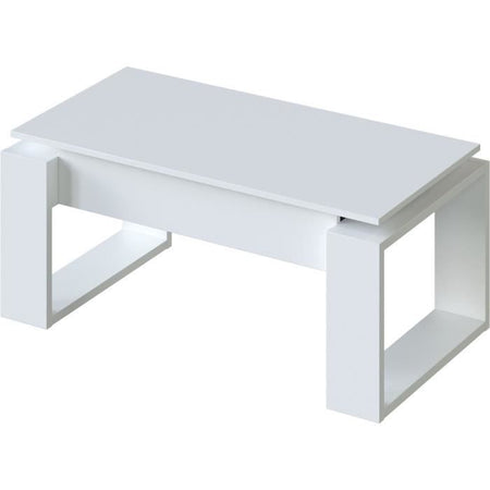 Tavolino alzabile - Melaminico bianco - L 105 x P 55 x H 45 cm NOVA