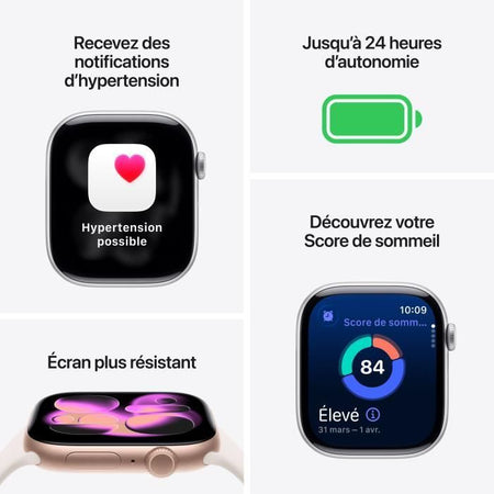 Apple Watch Series 11 GPS - 46 mm - Cassa in alluminio argento - Cinturino Sport viola nebbia - S/M