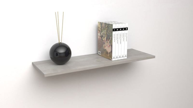 Mensola da Muro da appoggio 100x20 cm in Legno nobilitato spessore 1,8 cm in colore cemento