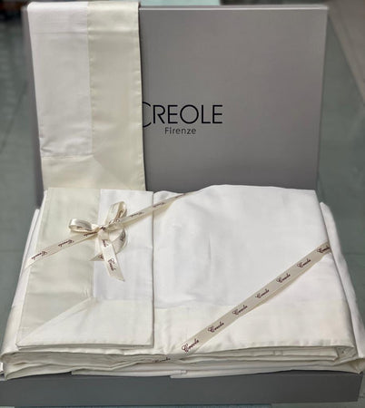 Completo Lenzuola Creole Firenze Matrimoniale Raso Cotone