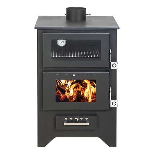 Stufa a legna Apollo 14,8 kw con forno in acciaio verniciato h 91 cm