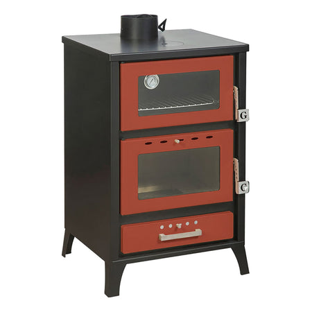 Stufa a legna "Marika" 22 kw con forno in acciaio verniciato h 91,5 cm