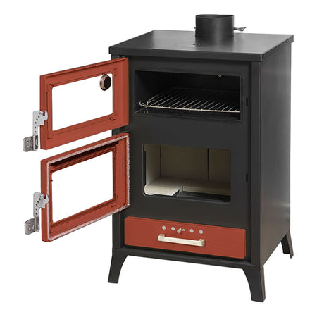 Stufa a legna "Marika" 22 kw con forno in acciaio verniciato h 91,5 cm