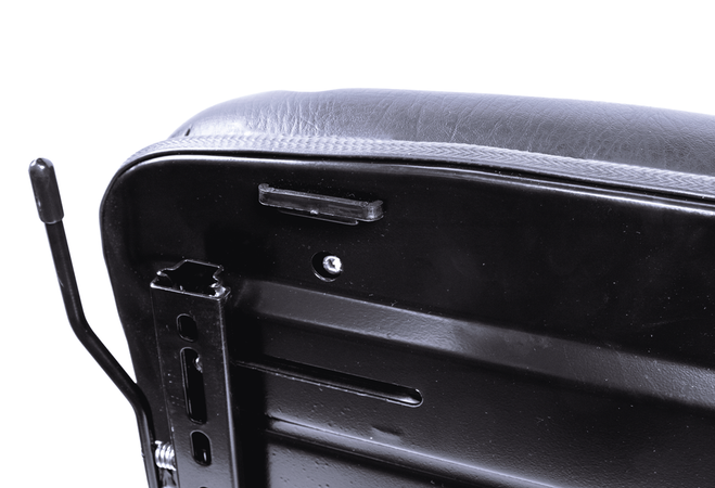 Sedile MUL in sky nero con sospensione meccanica integrata e microswitch