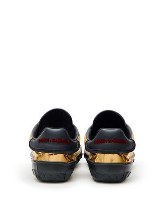 Dolce &amp; Gabbana Sneakers Bassa in Nappa Gold da uomo