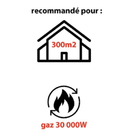 MECAFER Riscaldatore a gas con turbina integrata da 30000 W MH30000G